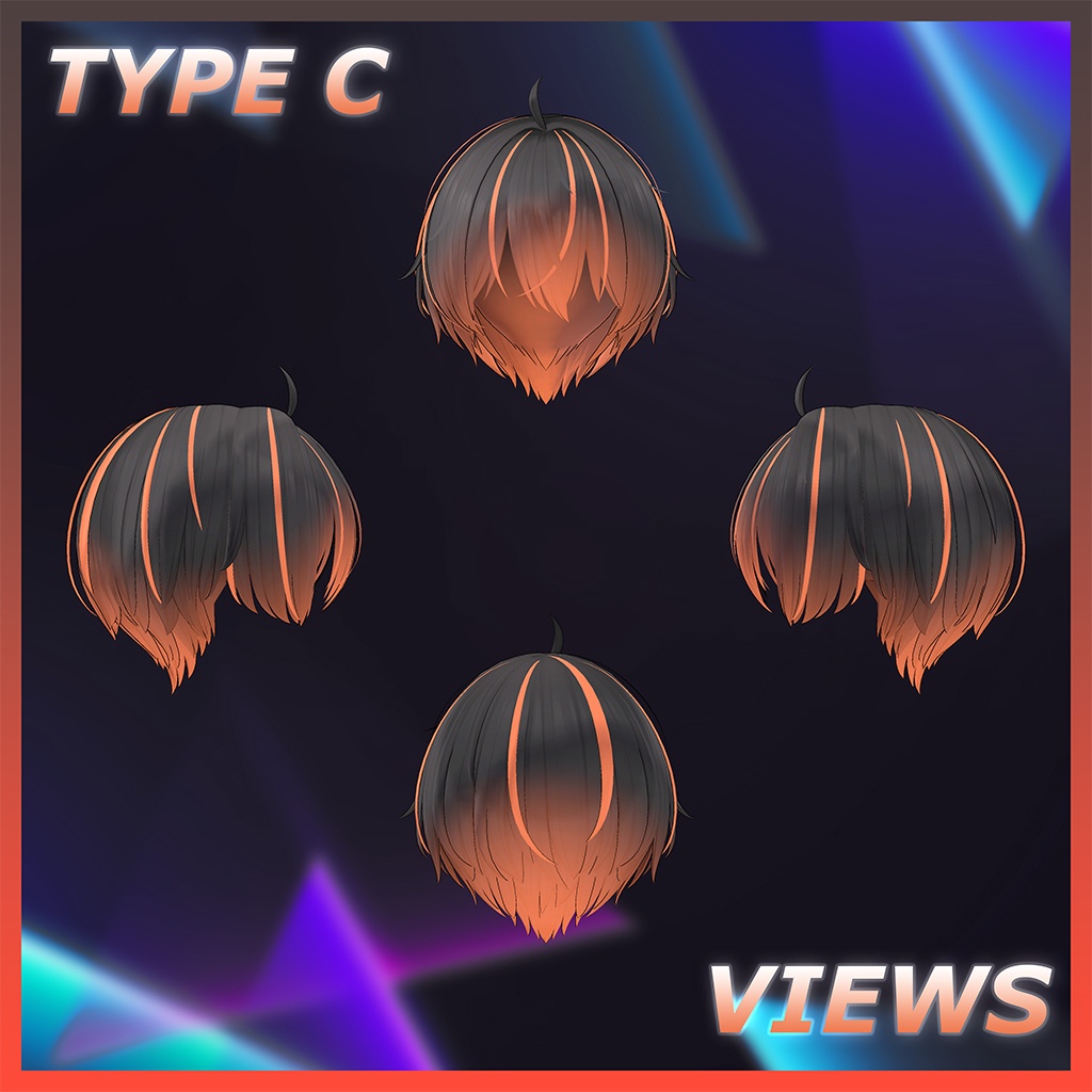 Unisex Short cut Highlights Texture 【VRC Hair Texture - 隣の店】