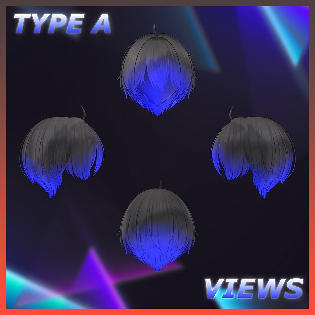 Unisex Short cut Highlights Texture 【VRC Hair Texture - 隣の店】