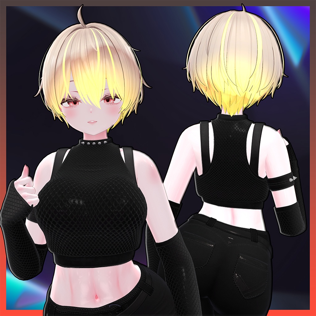 Unisex Short cut Highlights Texture 【VRC Hair Texture - 隣の店】