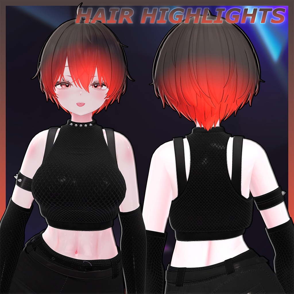 Unisex Short cut Highlights Texture 【VRC Hair Texture - 隣の店】