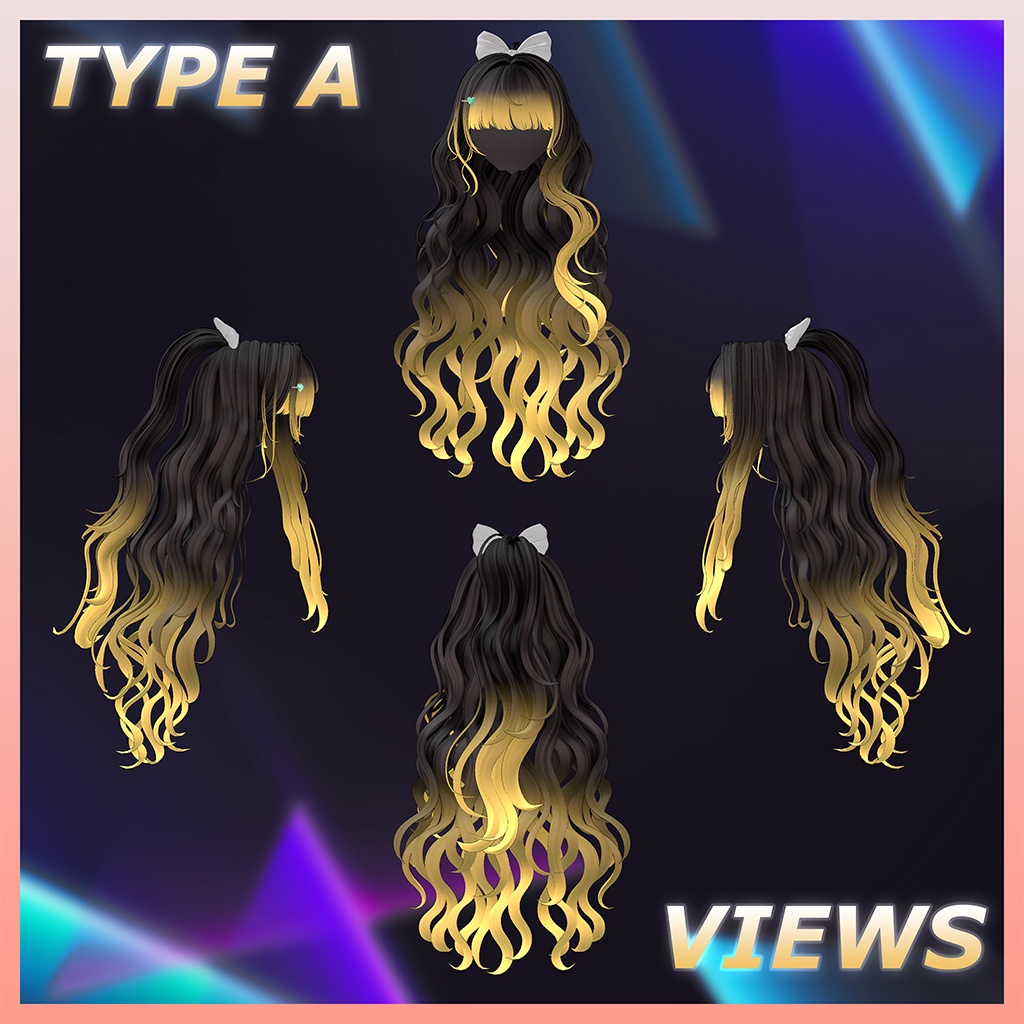 Lovely Wavy Hair💗 Highlights Texture 【VRC Hair Texture - SOUR FLAVOR】