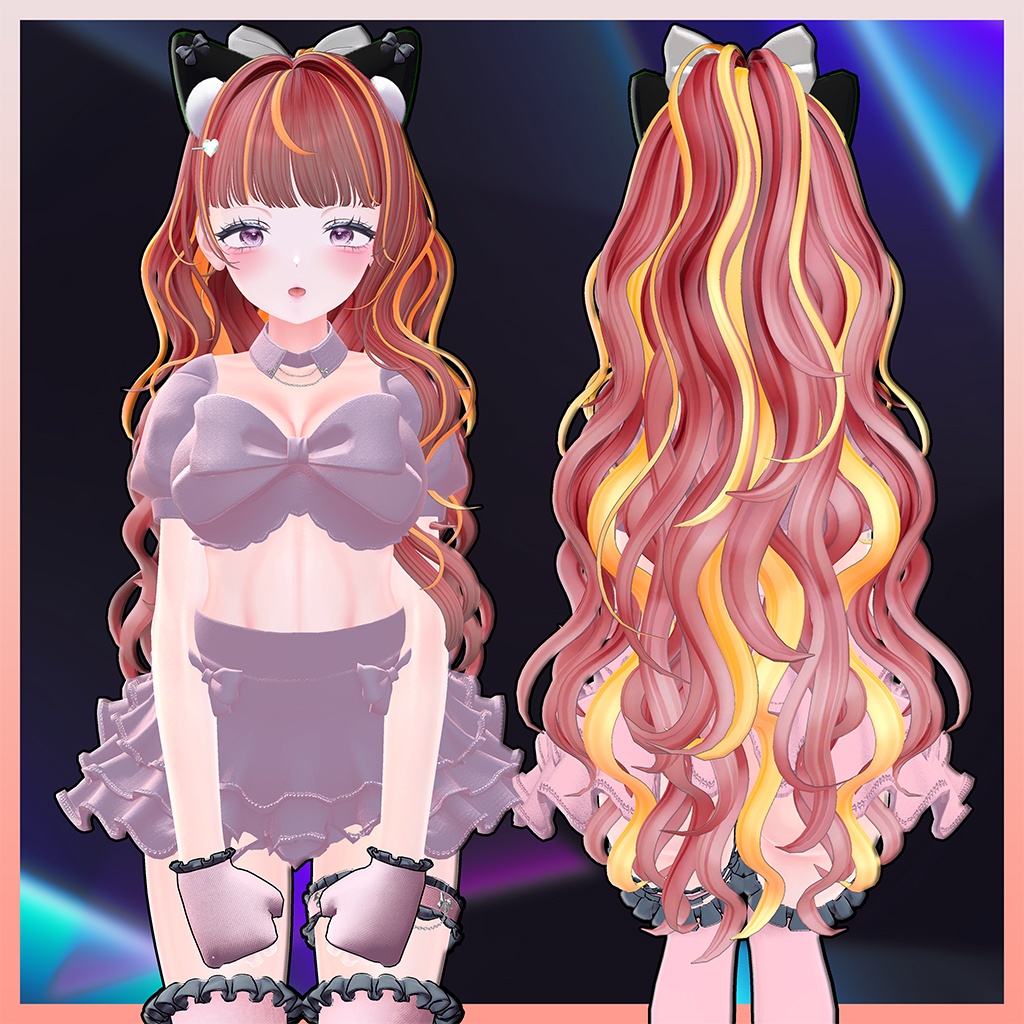 Lovely Wavy Hair💗 Highlights Texture 【VRC Hair Texture - SOUR FLAVOR】