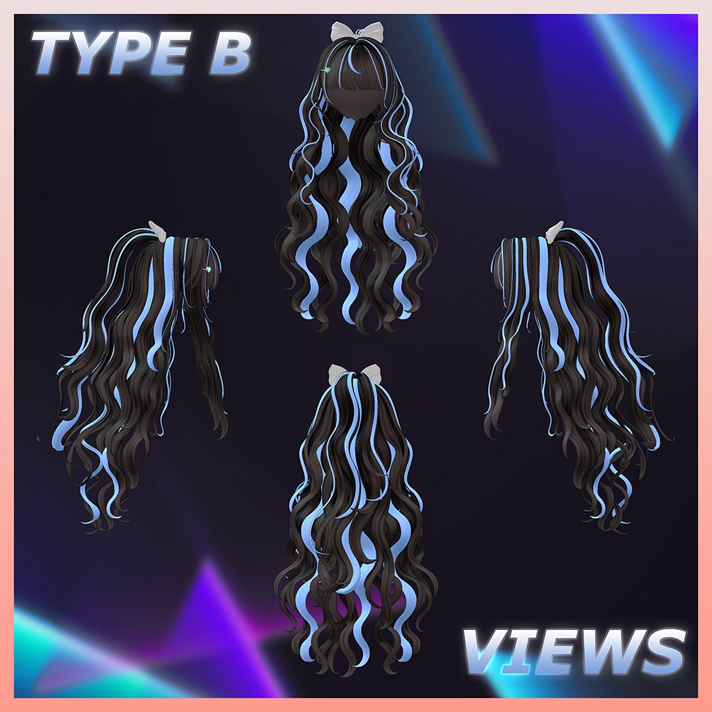 Lovely Wavy Hair💗 Highlights Texture 【VRC Hair Texture - SOUR FLAVOR】