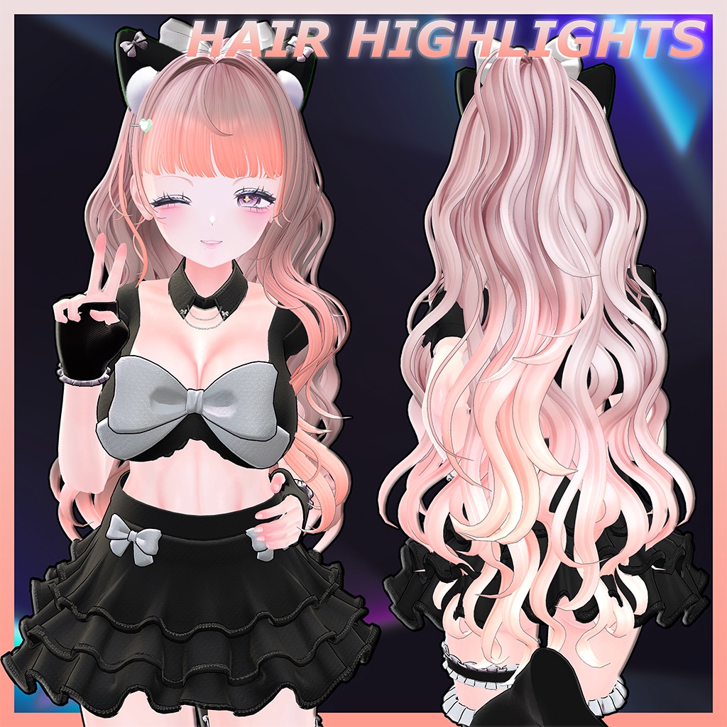 Lovely Wavy Hair💗 Highlights Texture 【VRC Hair Texture - SOUR FLAVOR】