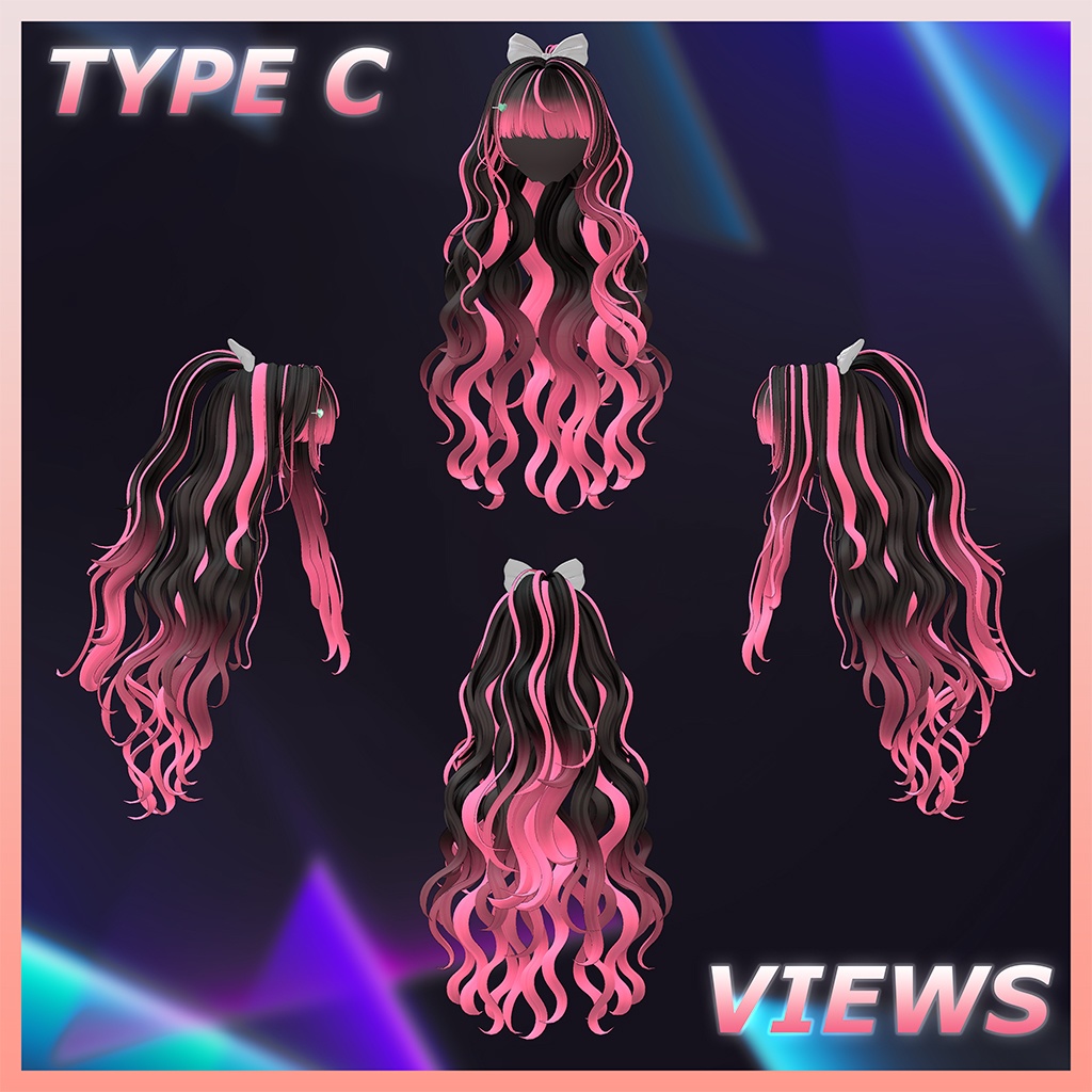 Lovely Wavy Hair💗 Highlights Texture 【VRC Hair Texture - SOUR FLAVOR】