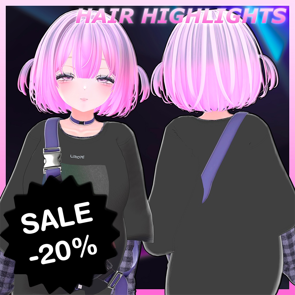 【SALE -20%】Bosa Bob Hair Highlights Texture 【VRC Hair Texture - Salon de Musubi】