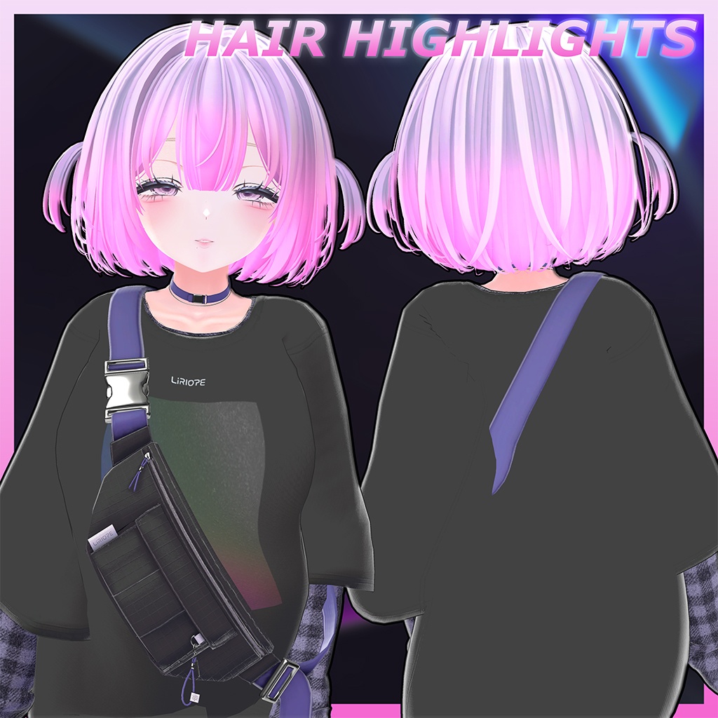 Bosa Bob Hair Highlights Texture 【VRC Hair Texture - Salon de Musubi】