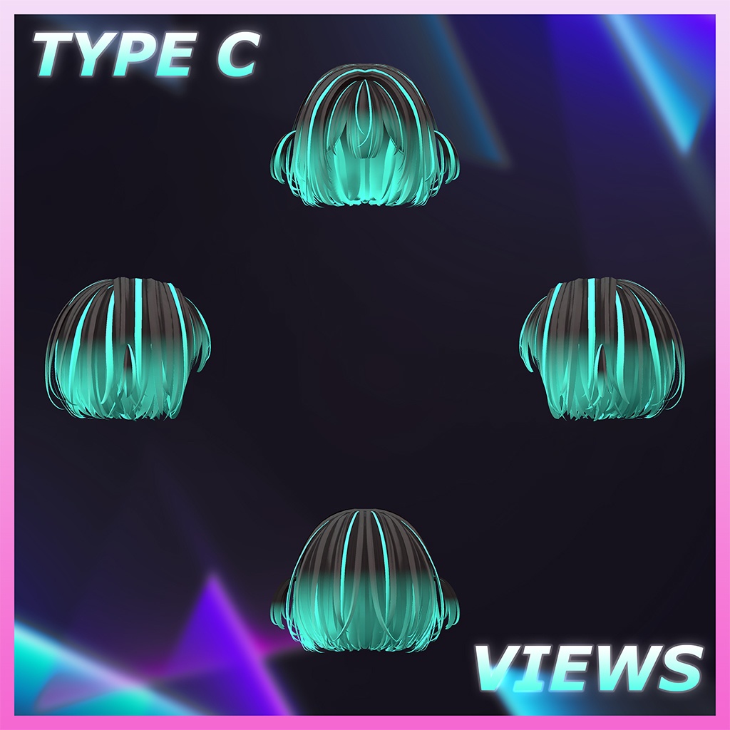 Bosa Bob Hair Highlights Texture 【VRC Hair Texture - Salon de Musubi】