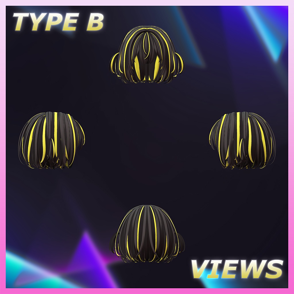 Bosa Bob Hair Highlights Texture 【VRC Hair Texture - Salon de Musubi】