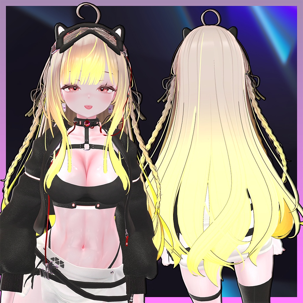 Lavender Braid Hair Highlights Texture 【VRC Hair Texture - 隣の店】