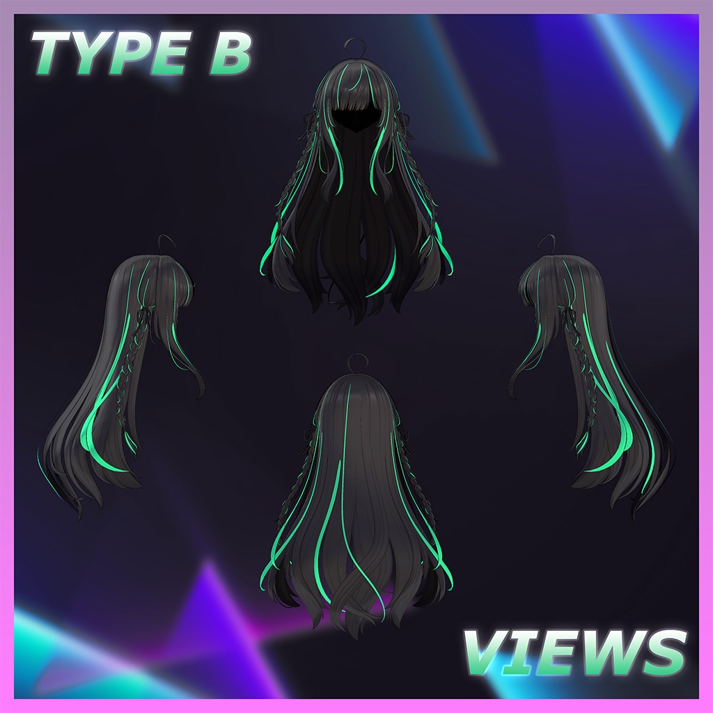 Lavender Braid Hair Highlights Texture 【VRC Hair Texture - 隣の店】