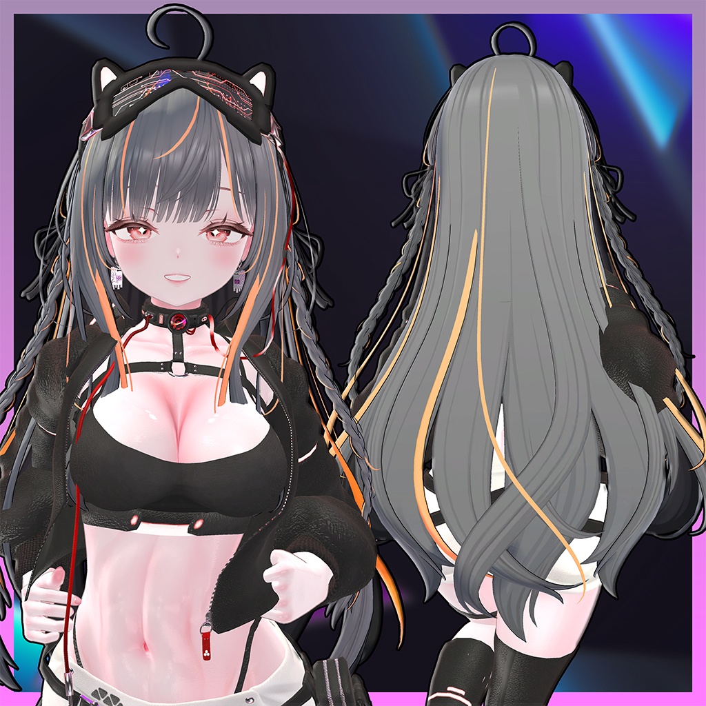 Lavender Braid Hair Highlights Texture 【VRC Hair Texture - 隣の店】