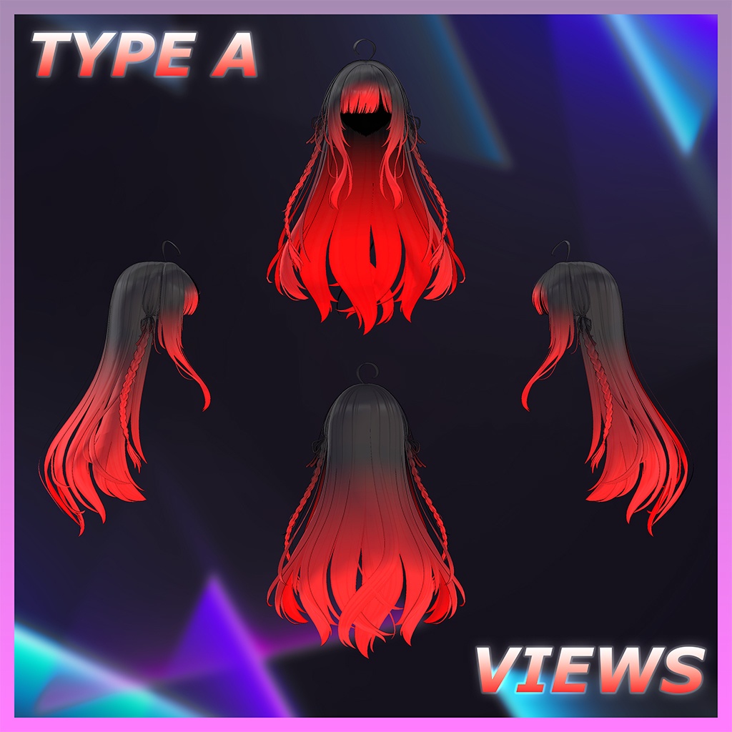 Lavender Braid Hair Highlights Texture 【VRC Hair Texture - 隣の店】