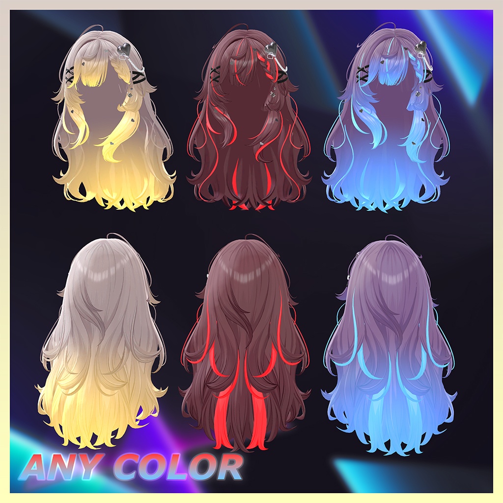 Ruby_Hair Highlights Texture 【VRC Hair Texture - Kyee_N】