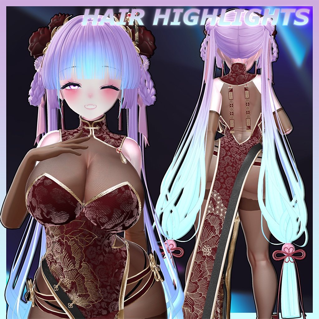H17 おだんごツインテール Highlights Texture 【VRC Hair Texture - きりはら製作所】