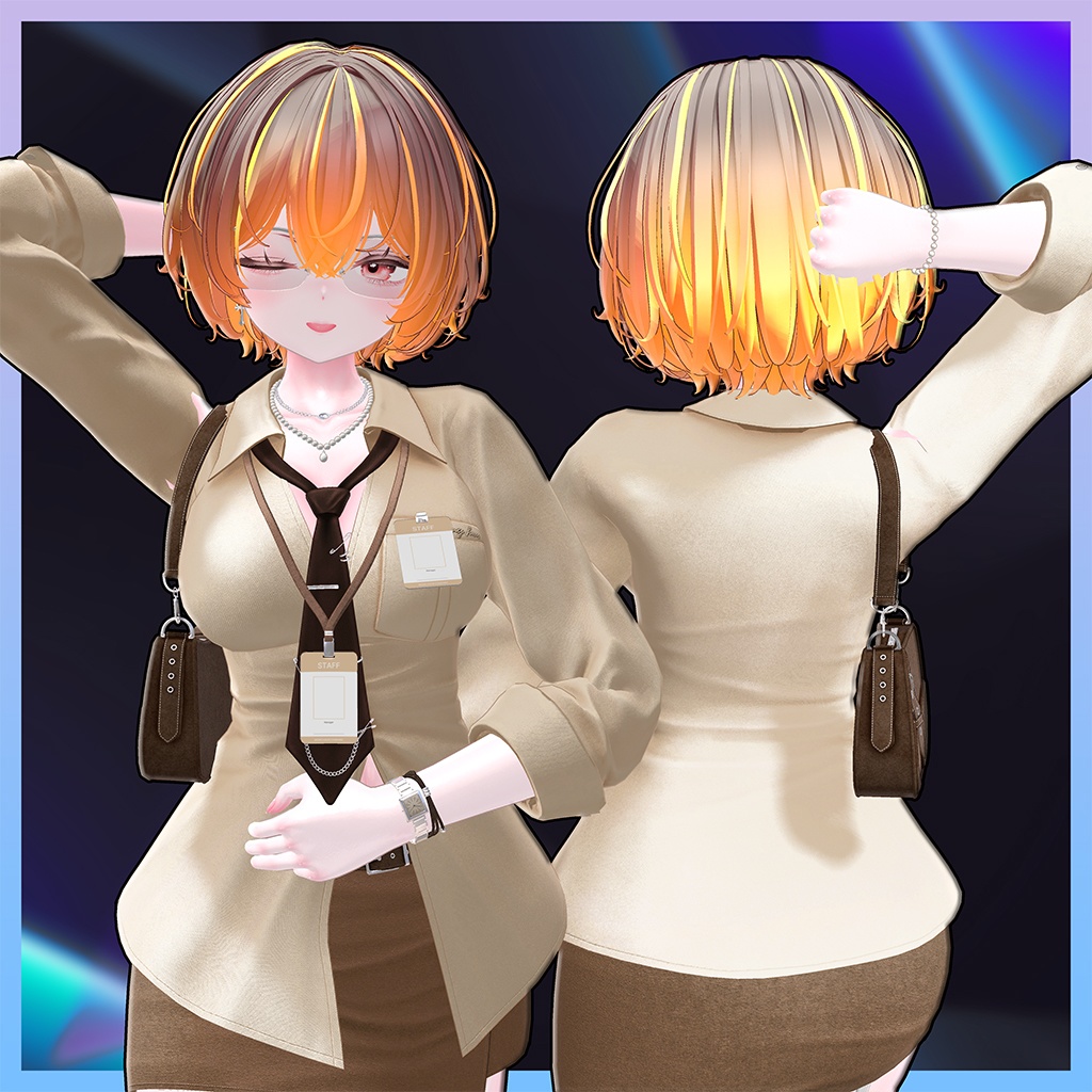 Kusekke short bob Highlights Texture 【VRC Hair Texture - mochipun】