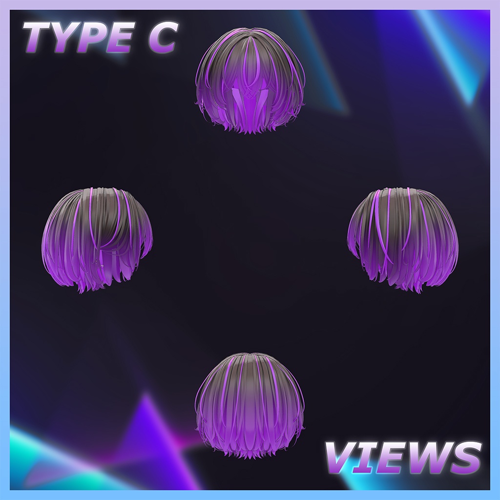 Kusekke short bob Highlights Texture 【VRC Hair Texture - mochipun】