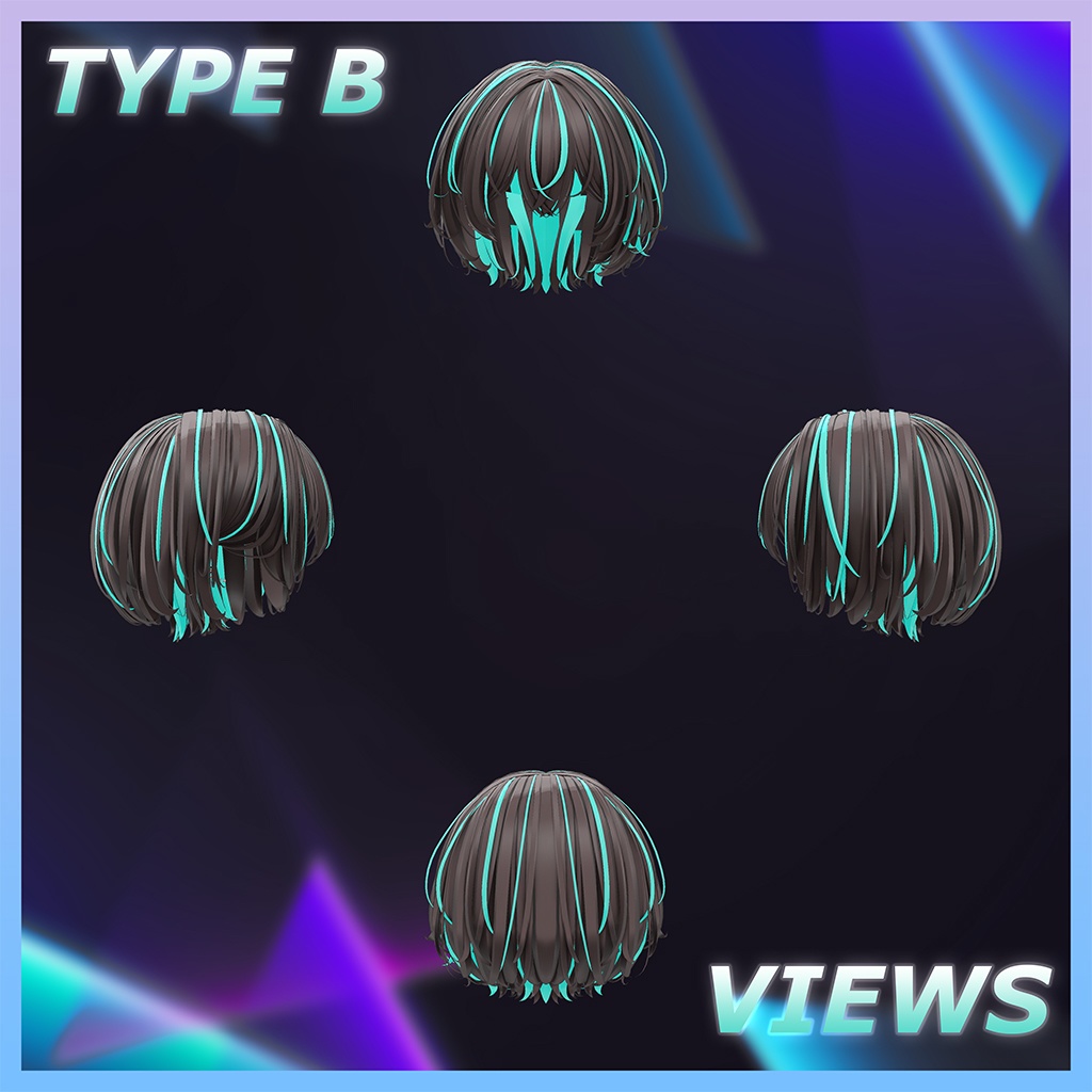 Kusekke short bob Highlights Texture 【VRC Hair Texture - mochipun】