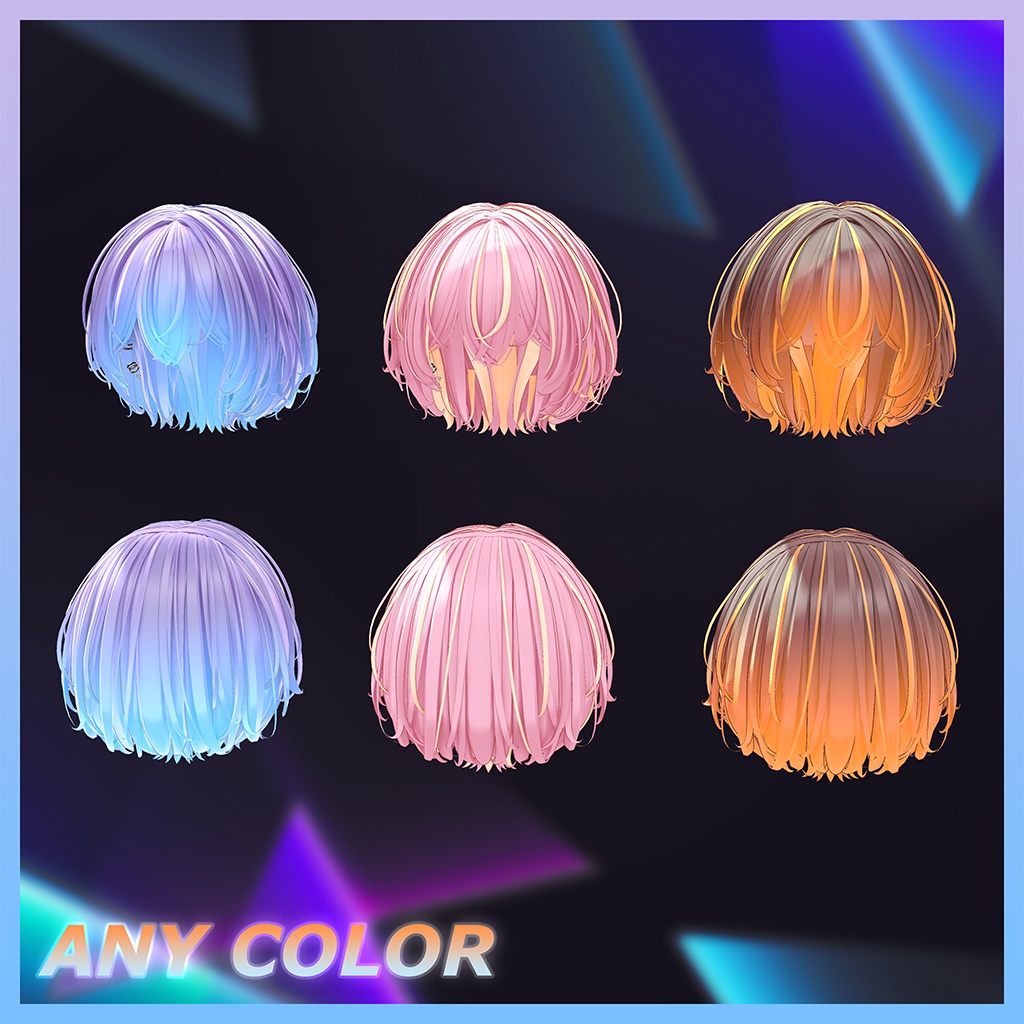 Kusekke short bob Highlights Texture 【VRC Hair Texture - mochipun】