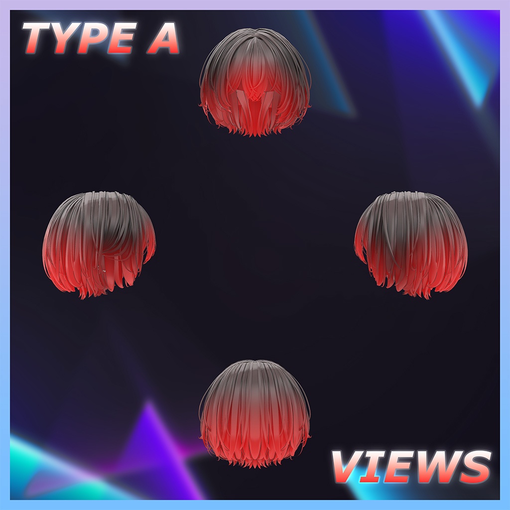 Kusekke short bob Highlights Texture 【VRC Hair Texture - mochipun】