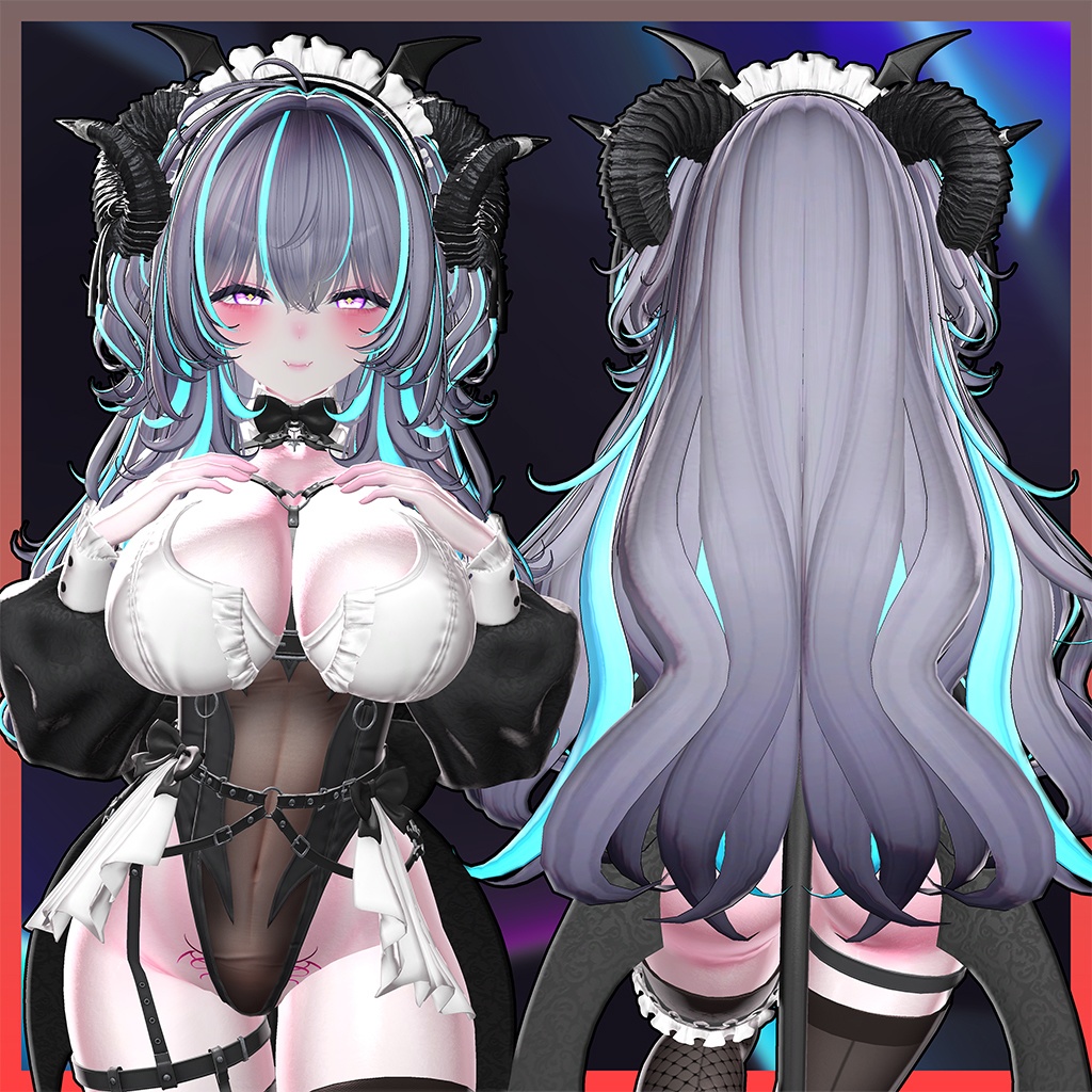 Lazy Cat Two Side Twin Tail Hair Highlights Texture 【VRC Hair Texture - GLAY Unknown】