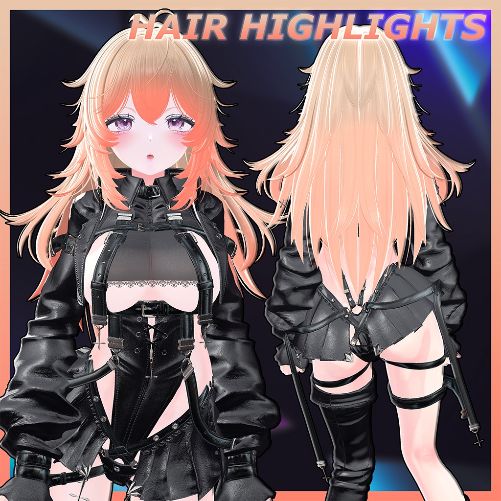 ★ Soft Frizzy Hair ★ Highlights Texture 【VRC Hair Texture - Yune-Yune】