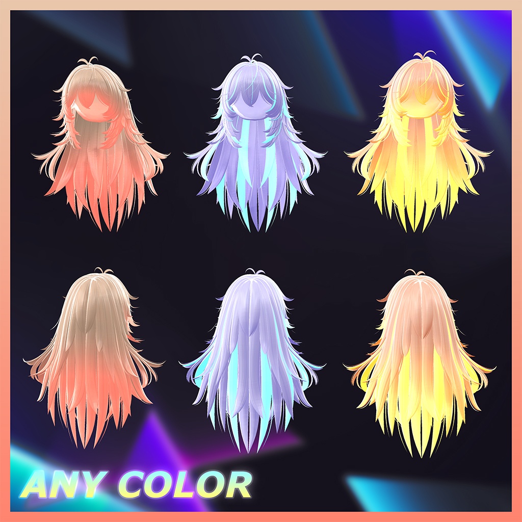 ★ Soft Frizzy Hair ★ Highlights Texture 【VRC Hair Texture - Yune-Yune】