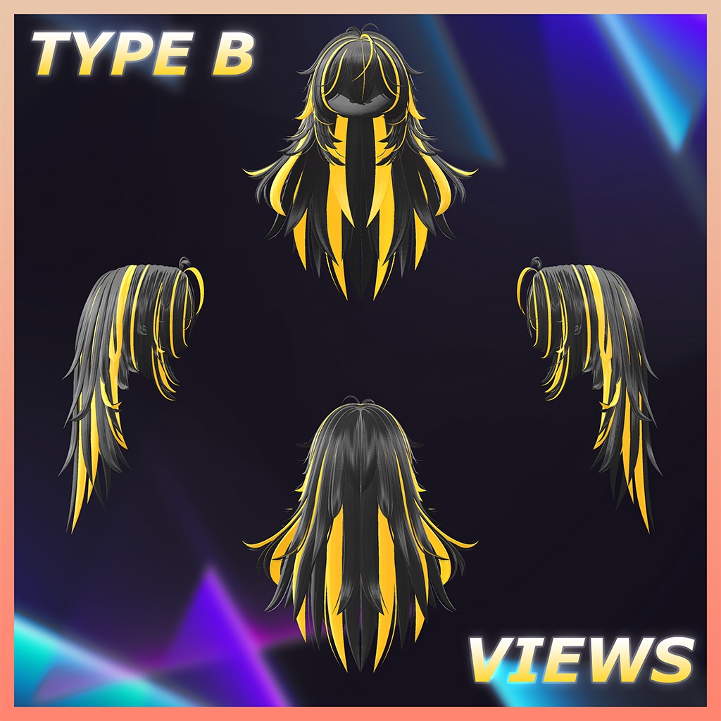 ★ Soft Frizzy Hair ★ Highlights Texture 【VRC Hair Texture - Yune-Yune】