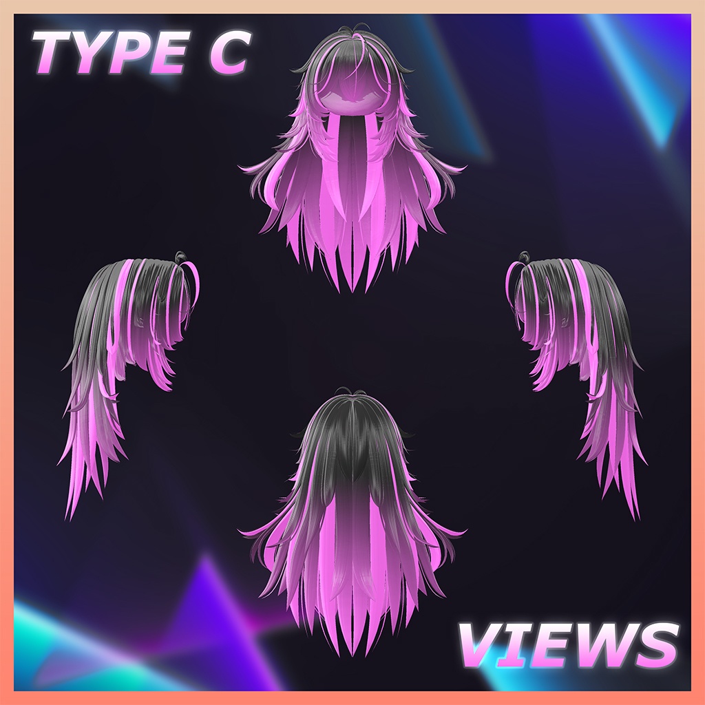 ★ Soft Frizzy Hair ★ Highlights Texture 【VRC Hair Texture - Yune-Yune】