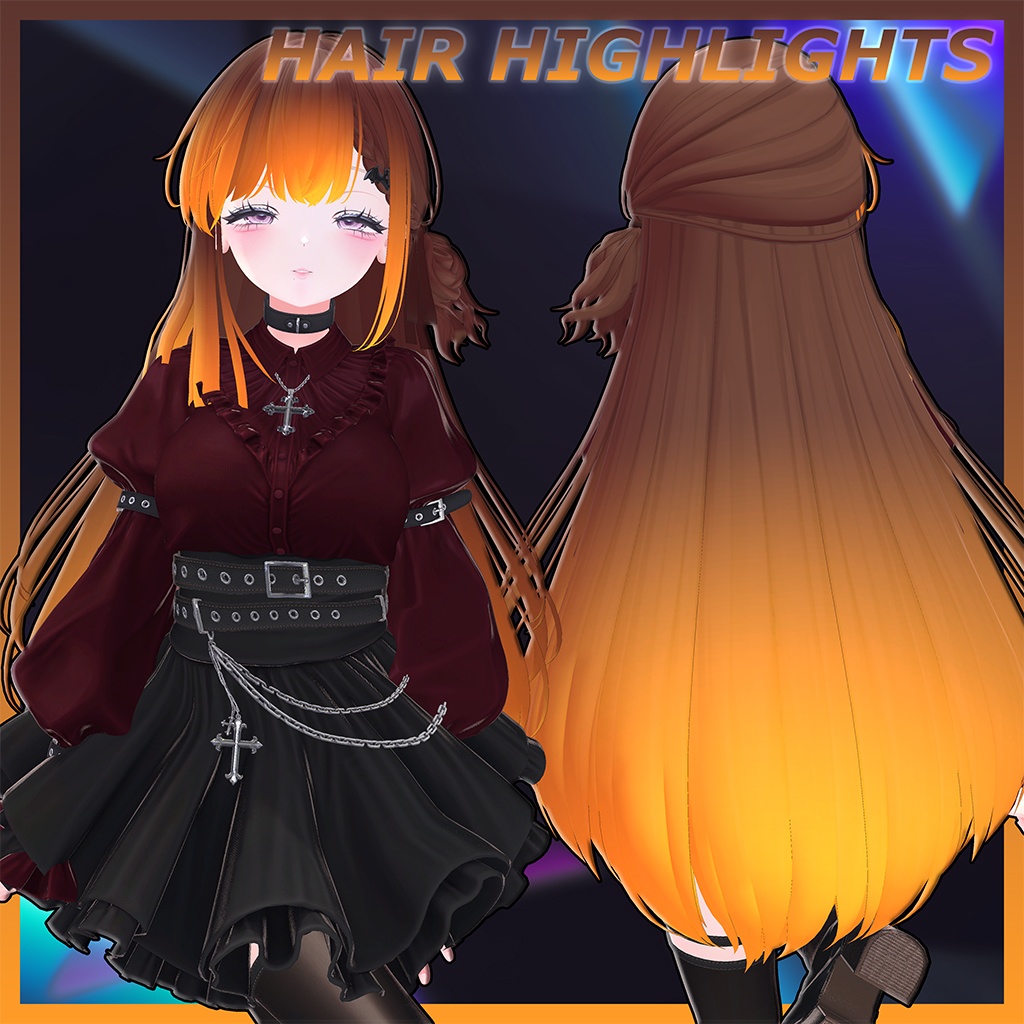H14 プリンセスローズ Highlights Texture 【VRC Hair Texture - きりはら製作所】