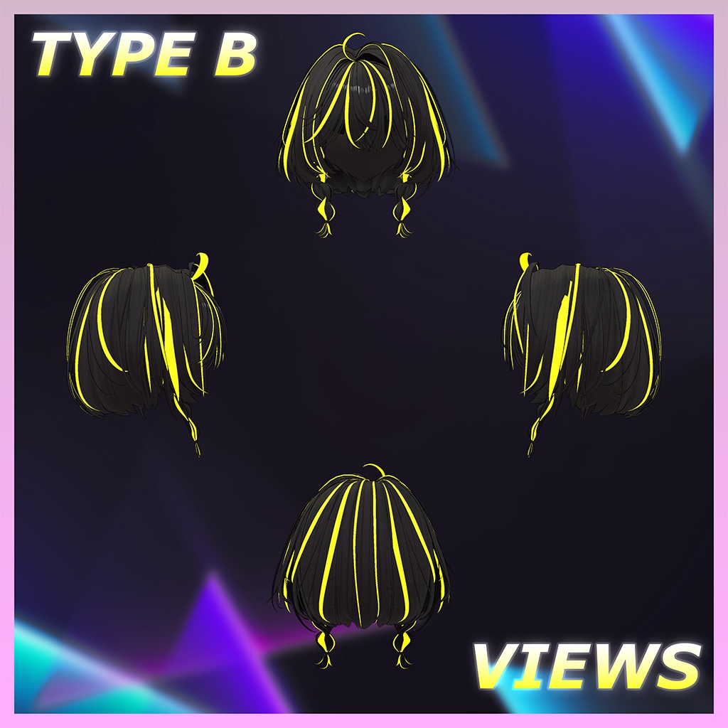 ラバーボブヘア Highlights Texture 【VRC Hair Texture - Li-ne_Shop】