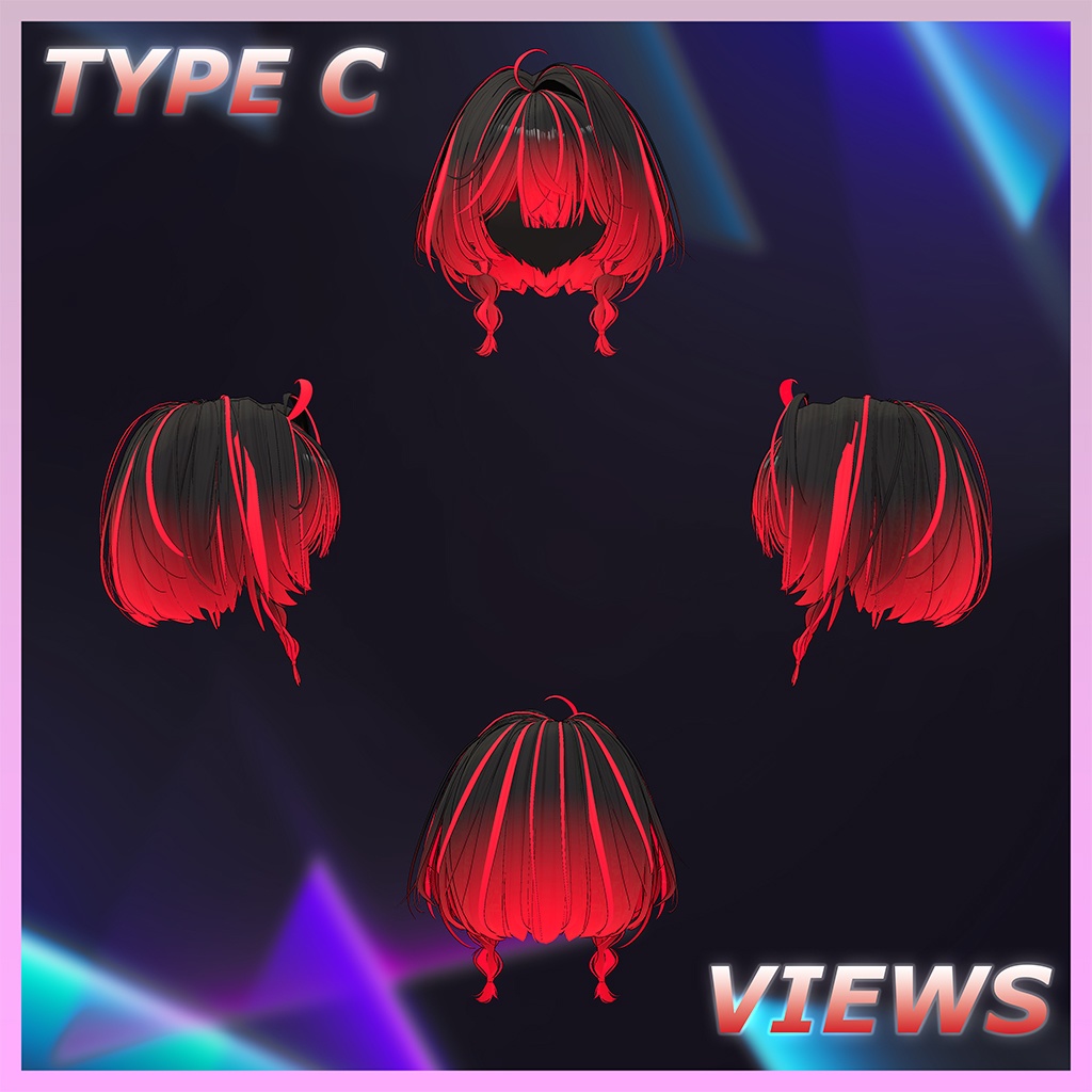 ラバーボブヘア Highlights Texture 【VRC Hair Texture - Li-ne_Shop】