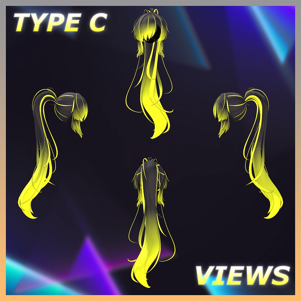 Lilith Ponytail Hair Highlights Texture 【VRC Hair Texture - 隣の店】