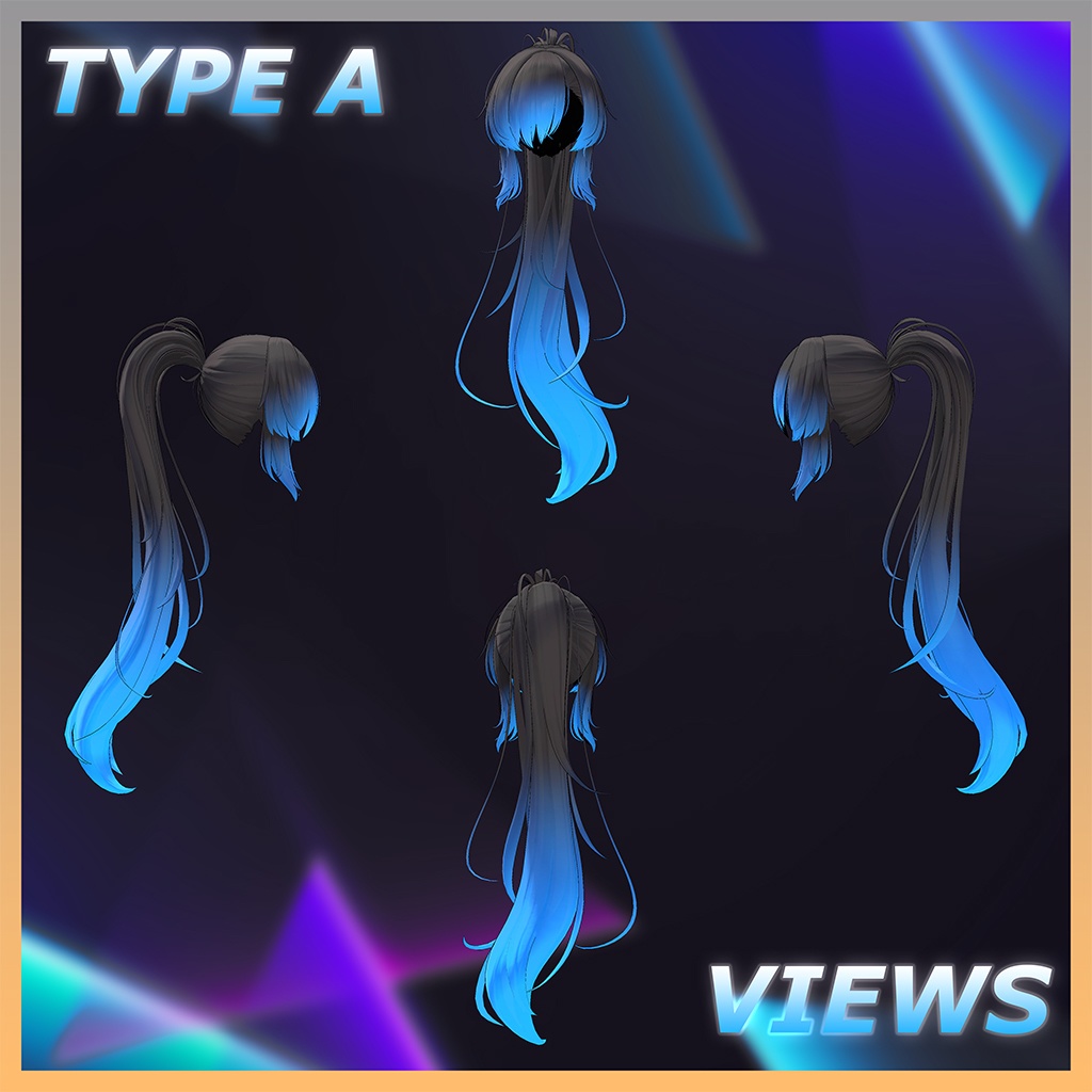 Lilith Ponytail Hair Highlights Texture 【VRC Hair Texture - 隣の店】