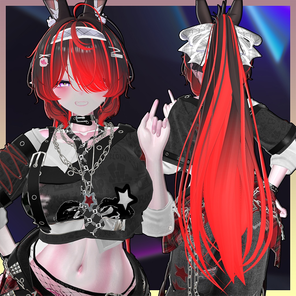 カワイイMAXツインポニーヘア Highlights Texture 【VRC Hair Texture - Li-ne_Shop】