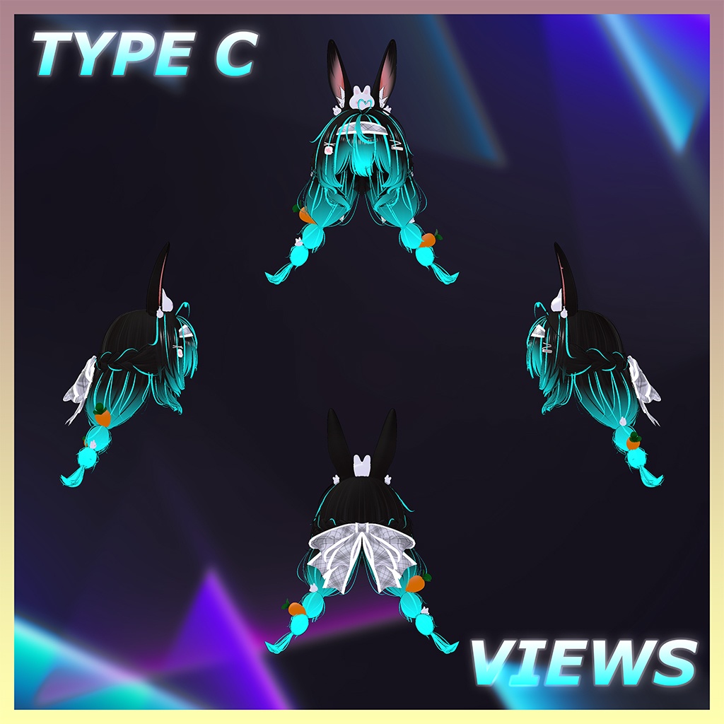 カワイイMAXツインポニーヘア Highlights Texture 【VRC Hair Texture - Li-ne_Shop】