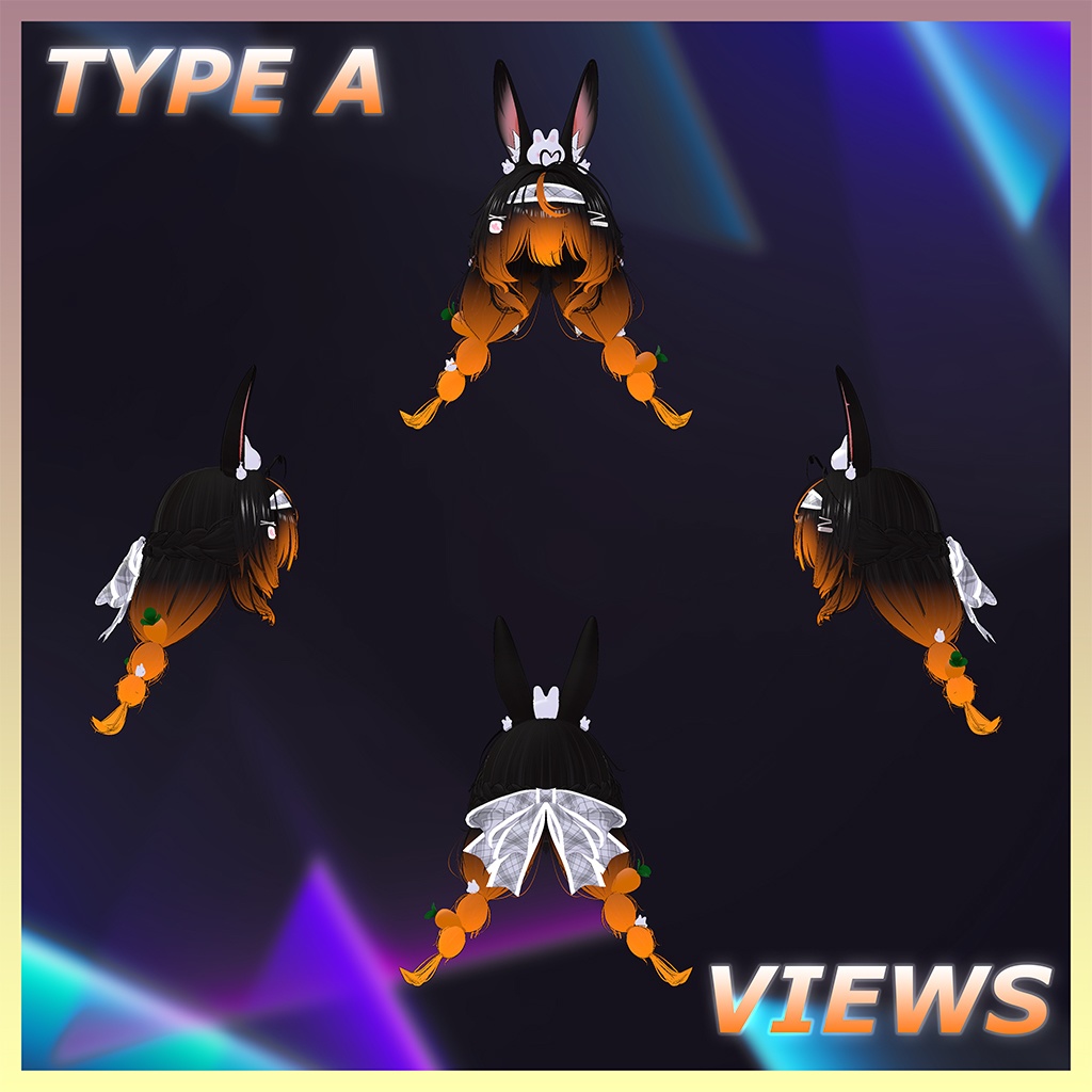 カワイイMAXツインポニーヘア Highlights Texture 【VRC Hair Texture - Li-ne_Shop】