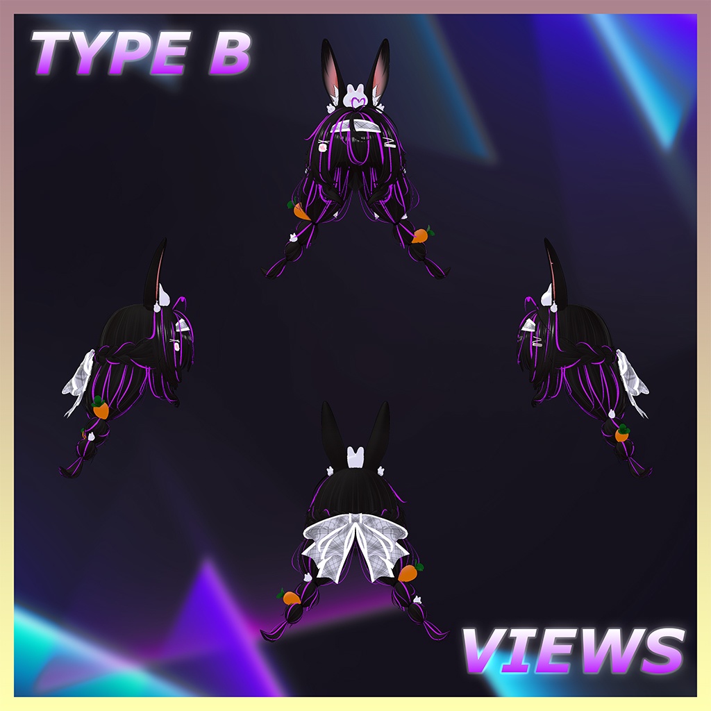 カワイイMAXツインポニーヘア Highlights Texture 【VRC Hair Texture - Li-ne_Shop】