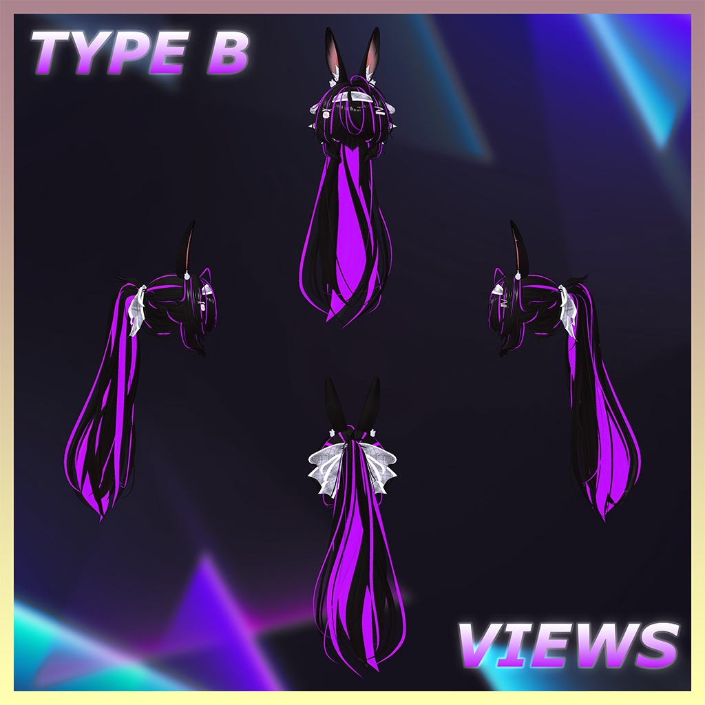 カワイイMAXツインポニーヘア Highlights Texture 【VRC Hair Texture - Li-ne_Shop】