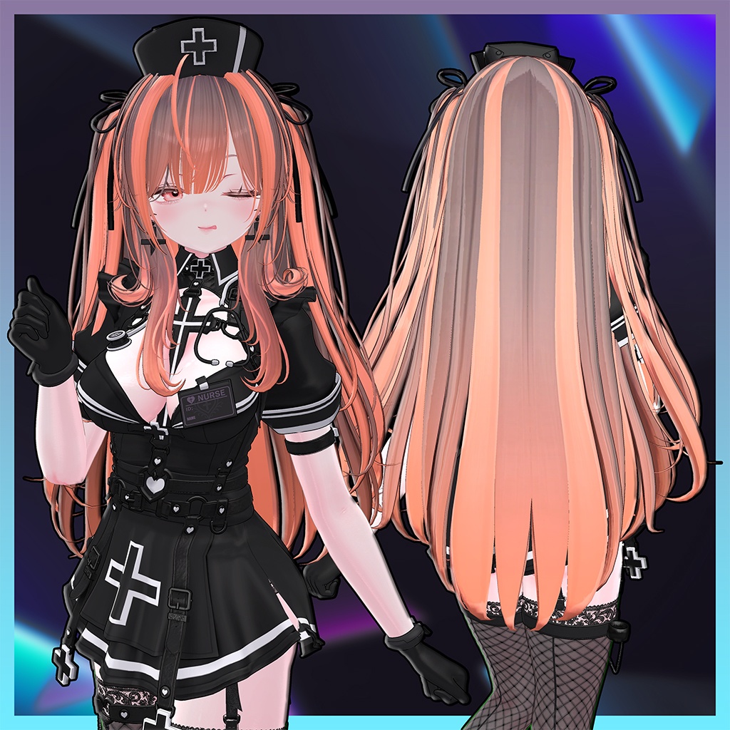 Squirrel Two Side Twin Tail Hair Highlights Texture 【VRC Hair Texture - GLAY Unknown】