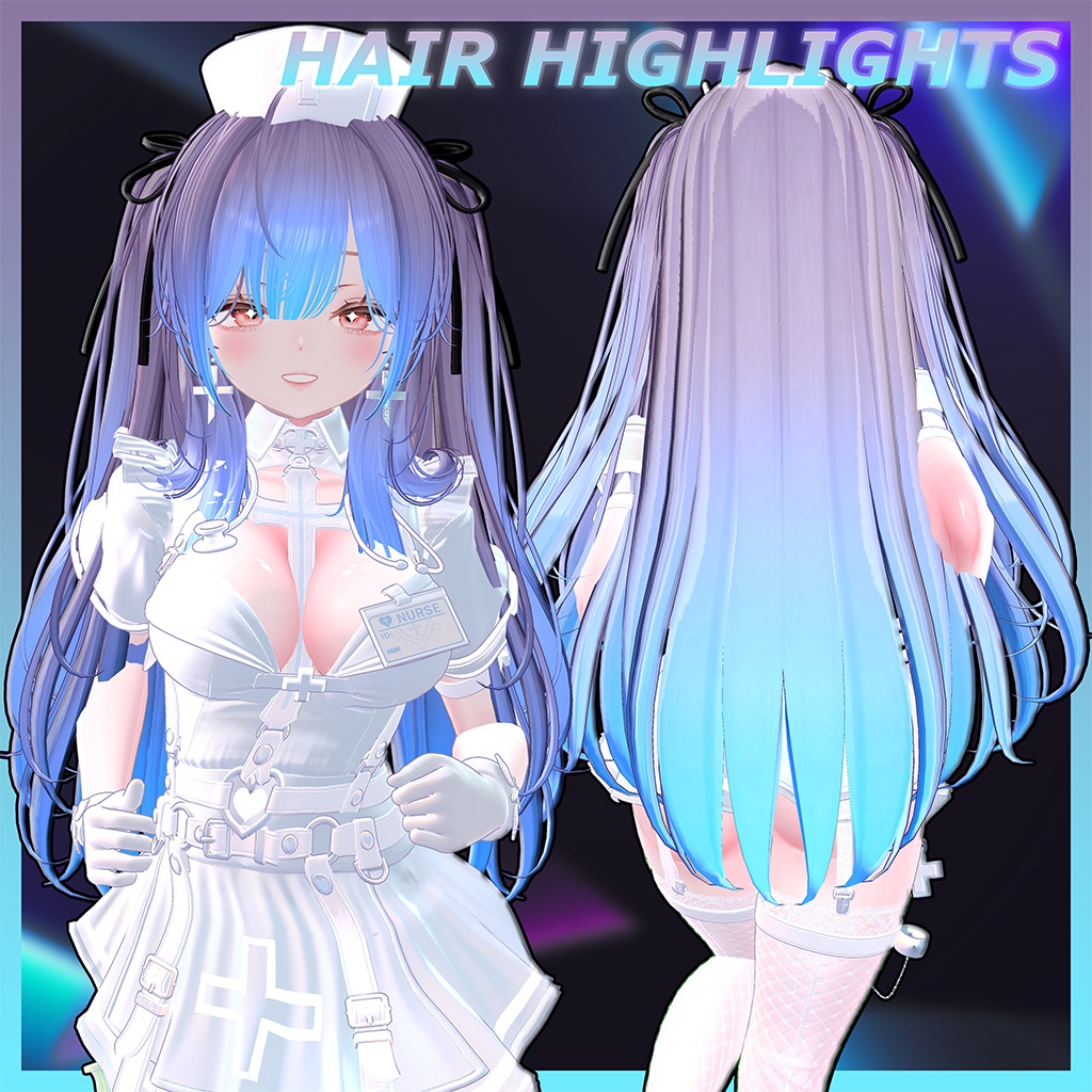Squirrel Two Side Twin Tail Hair Highlights Texture 【VRC Hair Texture - GLAY Unknown】