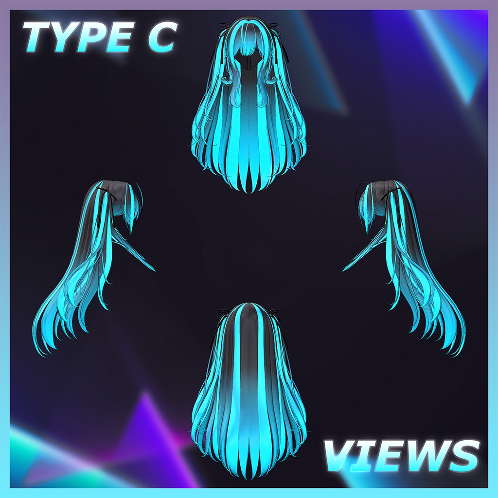 Squirrel Two Side Twin Tail Hair Highlights Texture 【VRC Hair Texture - GLAY Unknown】