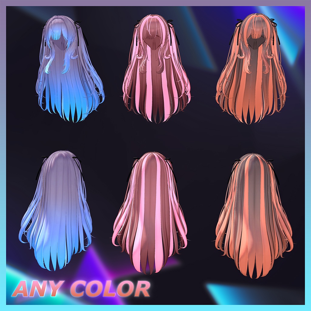 Squirrel Two Side Twin Tail Hair Highlights Texture 【VRC Hair Texture - GLAY Unknown】