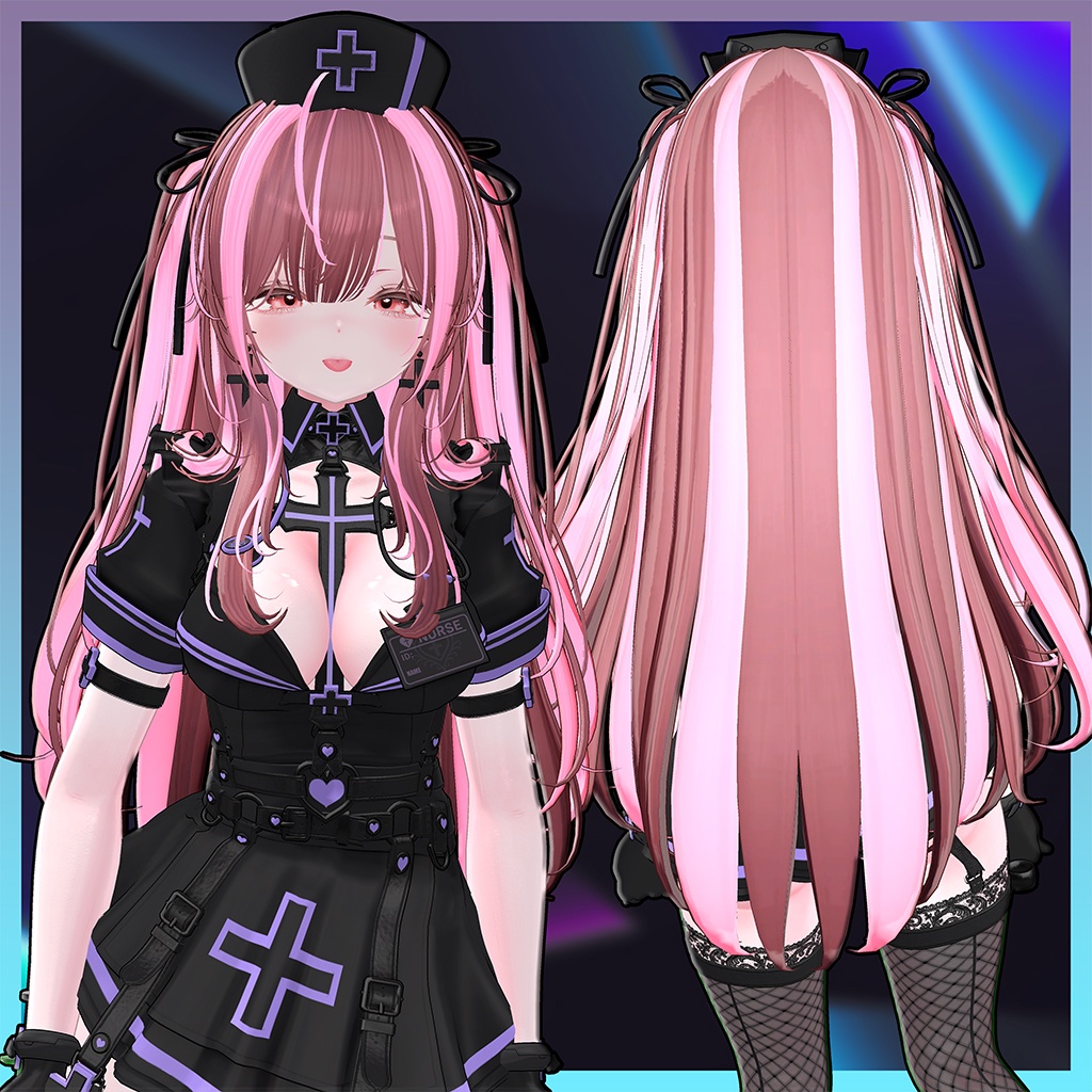 Squirrel Two Side Twin Tail Hair Highlights Texture 【VRC Hair Texture - GLAY Unknown】