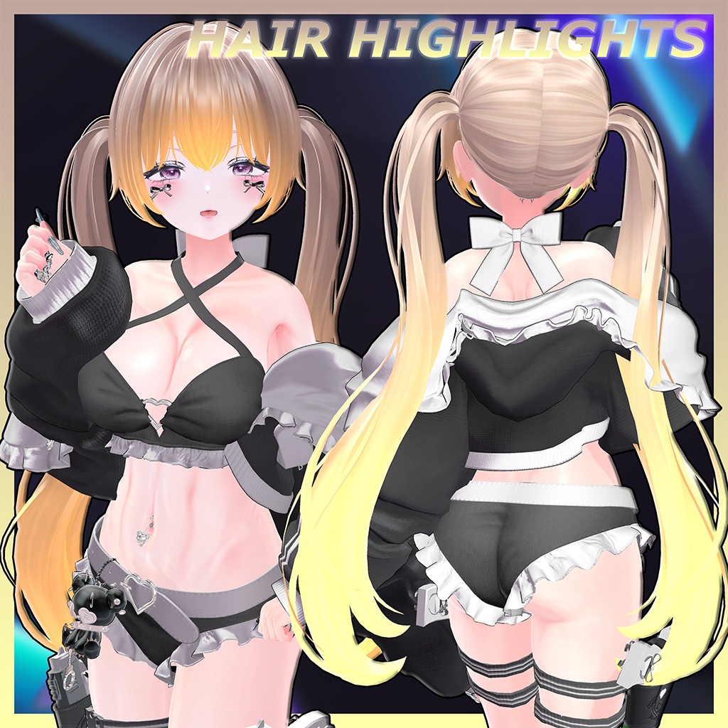 Simple twin Highlights Texture 【VRC Hair Texture - Salon de Musubi】