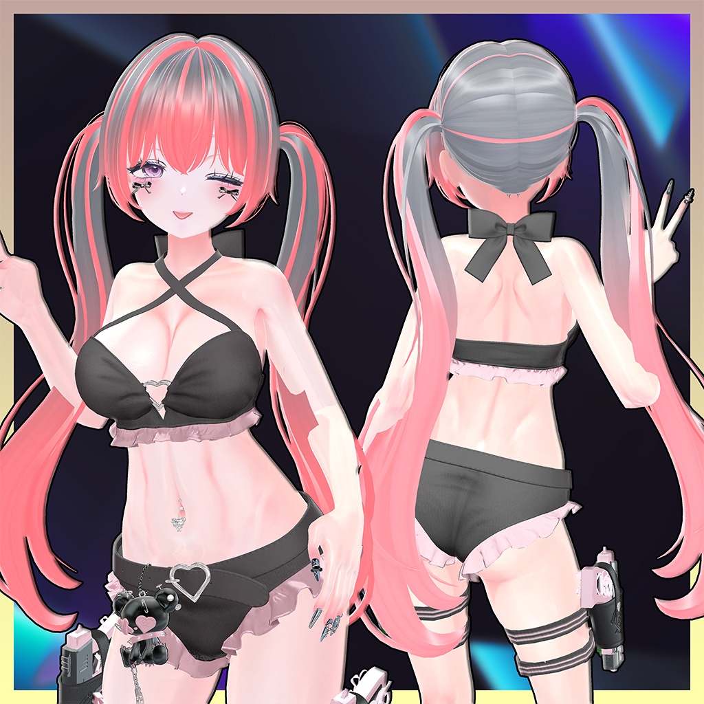 Simple twin Highlights Texture 【VRC Hair Texture - Salon de Musubi】