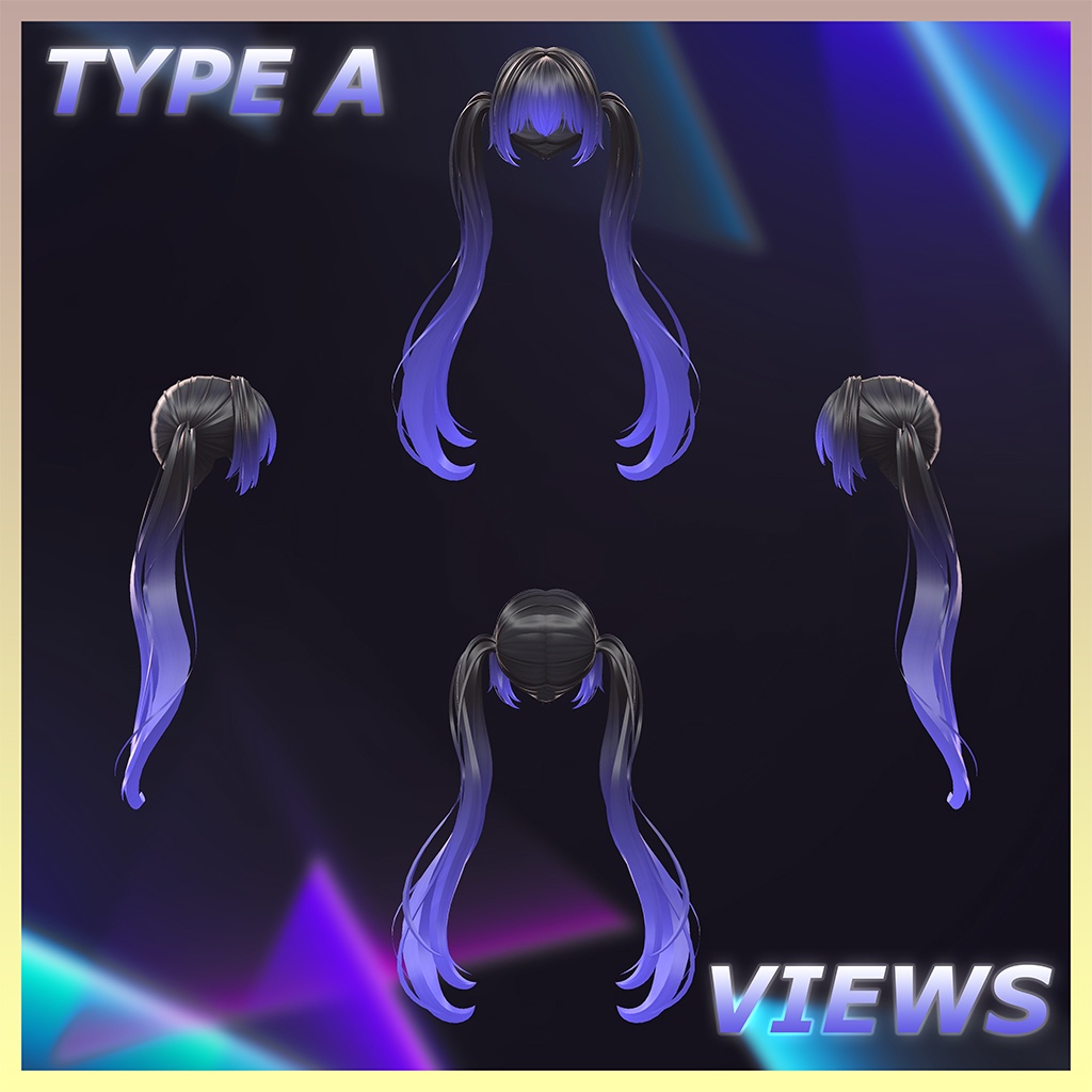 Simple twin Highlights Texture 【VRC Hair Texture - Salon de Musubi】