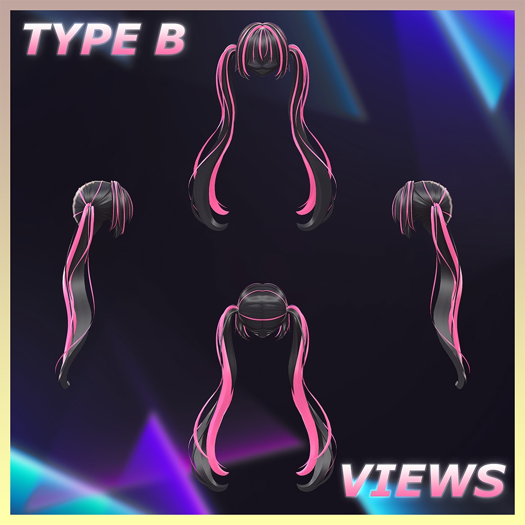 Simple twin Highlights Texture 【VRC Hair Texture - Salon de Musubi】