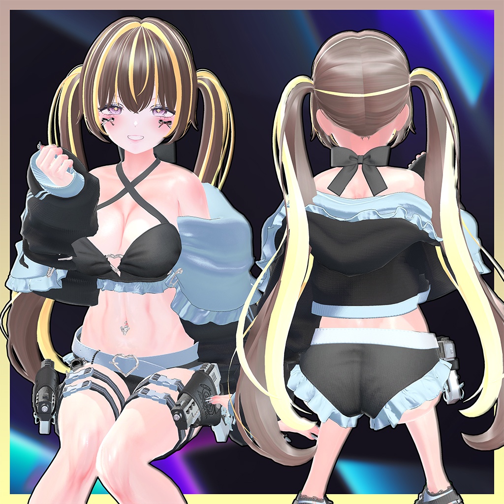 Simple twin Highlights Texture 【VRC Hair Texture - Salon de Musubi】