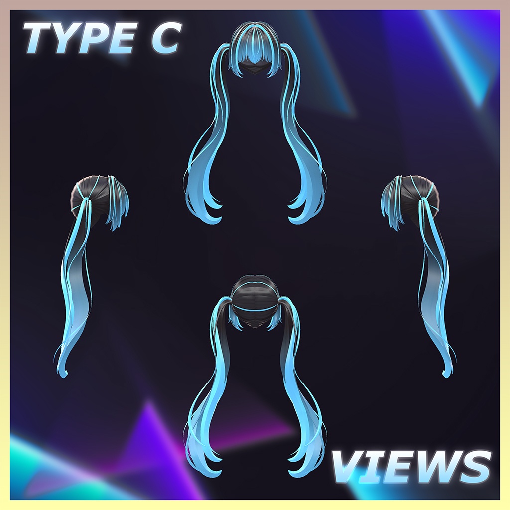 Simple twin Highlights Texture 【VRC Hair Texture - Salon de Musubi】